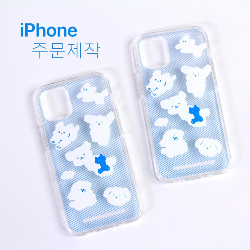 주문제작 아이폰  갤럭시 노트 지플립 클리어 투명폰케이스 젤하드 젤리케이스 캐릭터 일러스트폰케이스
