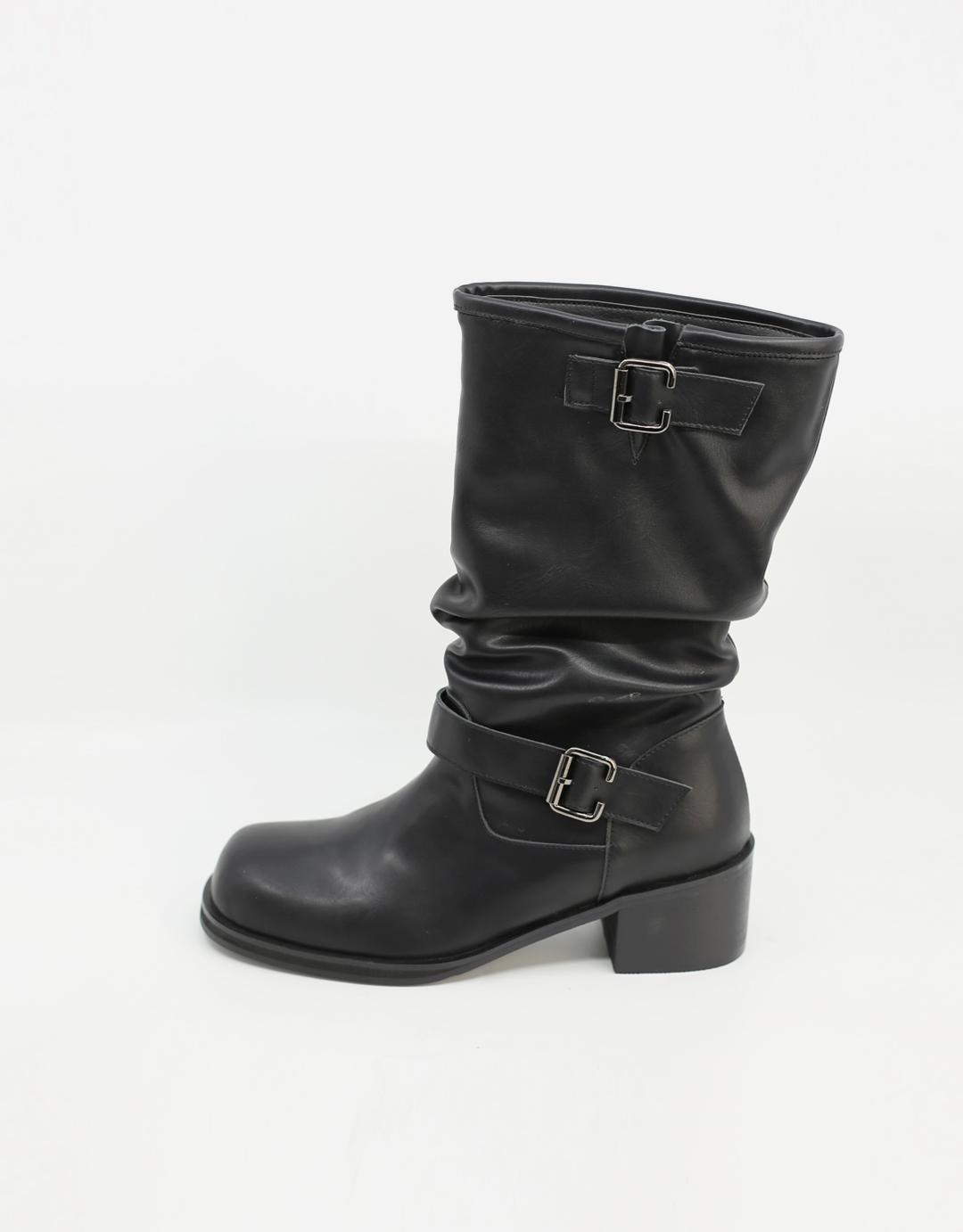 베이스바비 BUCKLE SHIRRING LONG BOOTS
