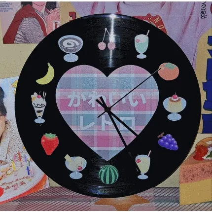 (키치 벽꾸🍇)일본 키치 과일 디저트 lp 벽시계 장식
