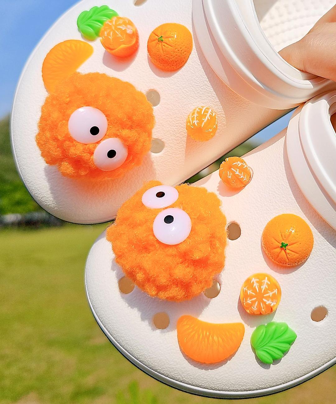 지비츠 세트 크록스 악세사리 파츠 자비츠 장식 세트 폼폼이 오렌지