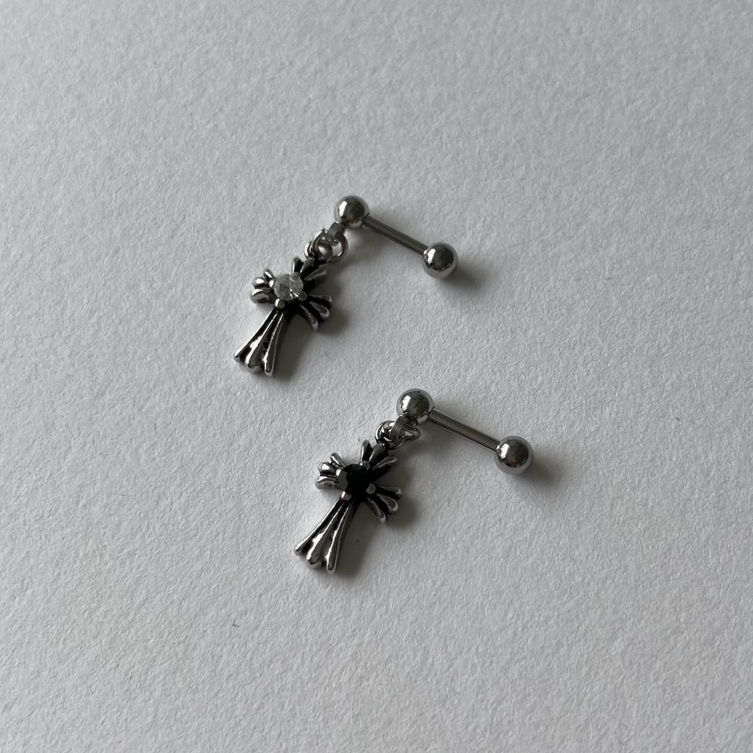 빅 크롬 십자가 드롭 바벨