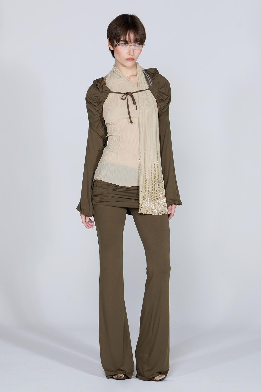 Jersey Lowrise Track Pants Khaki