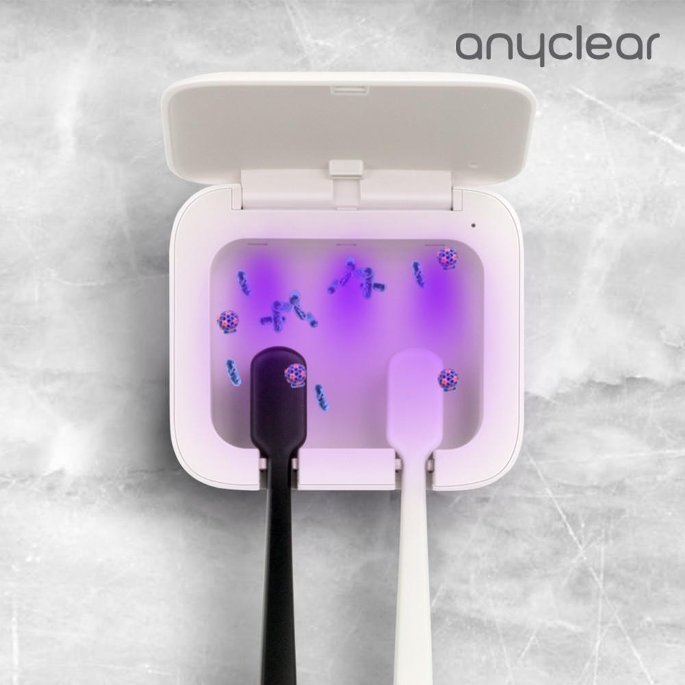 애니클리어 휴대용 무선 UVC LED 1인용 2인용 칫솔살균기 자동 소독