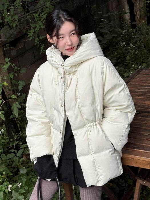 [퀸지PICK][1차리오더] 후드 노퀼팅 구스 다운 점퍼 CR_D254PSG334