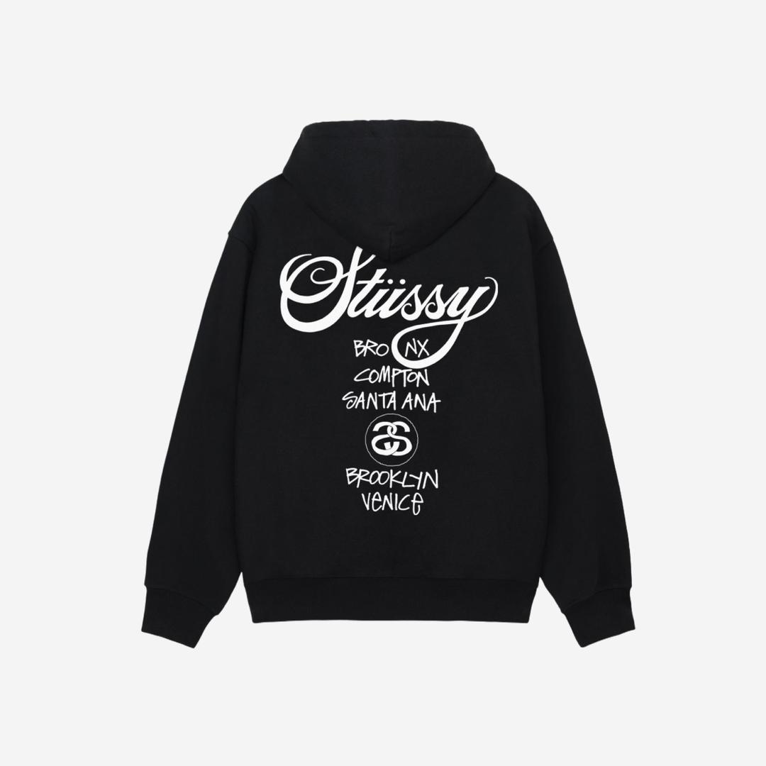 Stussy World Tour Hoodie Black 2024