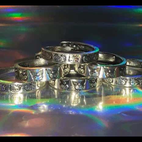 [보관팩증정/1+1할인] 산리오 빈티지 실버 반지 헬로키티 쿠로미 우정링 커플링 실버링