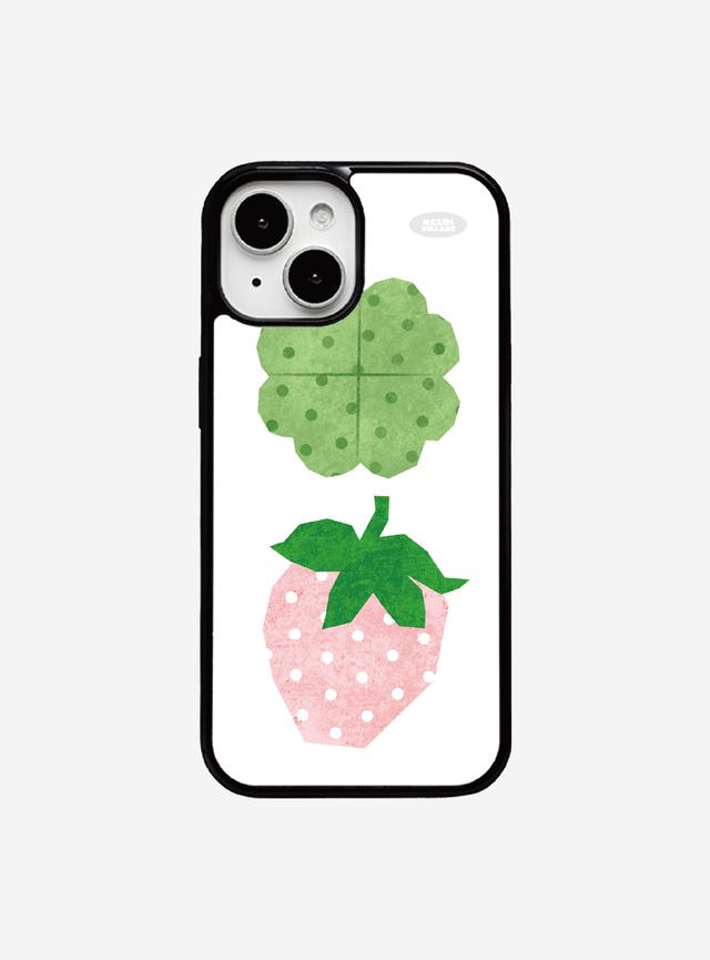 BIG PINK STRAWBERRY case (glass bumper)