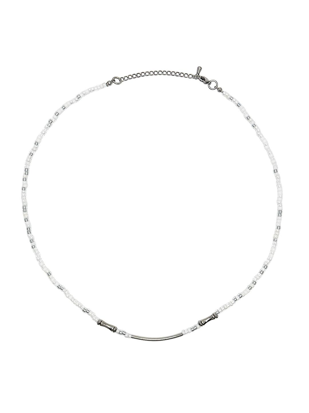 Clear bead pipe necklace
