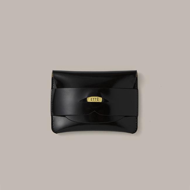 PENNY WALLET_PATENT BLACK