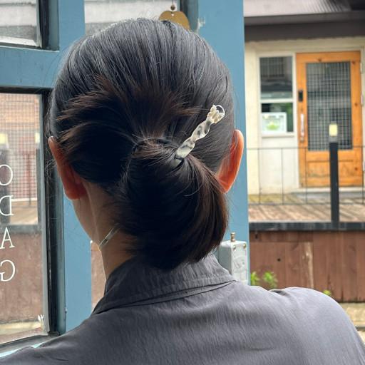 1+1) 5색 '초충도' 자개나비 마블아크릴비녀