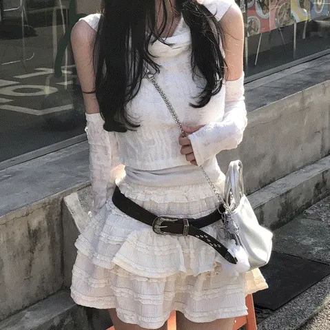 [당일출고🤍/3color] 퐁실퐁실 사계절 발레코어 주름 셔링 플리츠 스커트 키치 러블리 미니스커트 밴딩 A라인 벌룬 속바지 허리잘록 캉캉 하이틴 링클