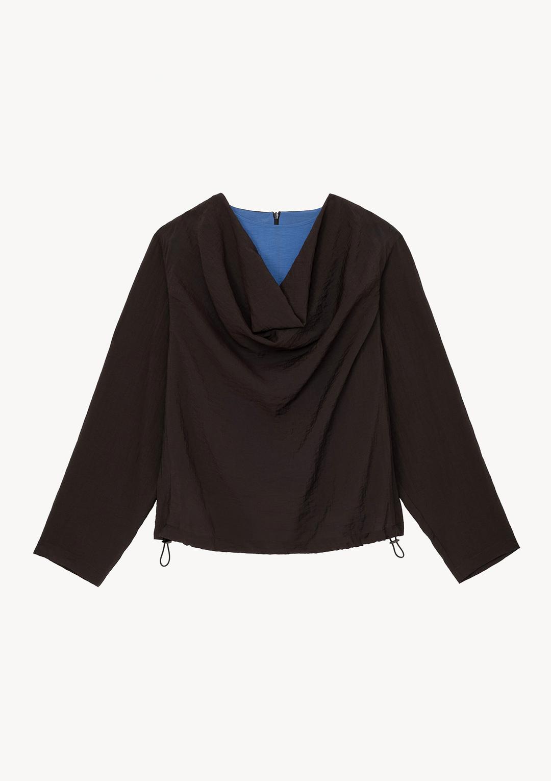 Cowl Neck Blouse in Brown