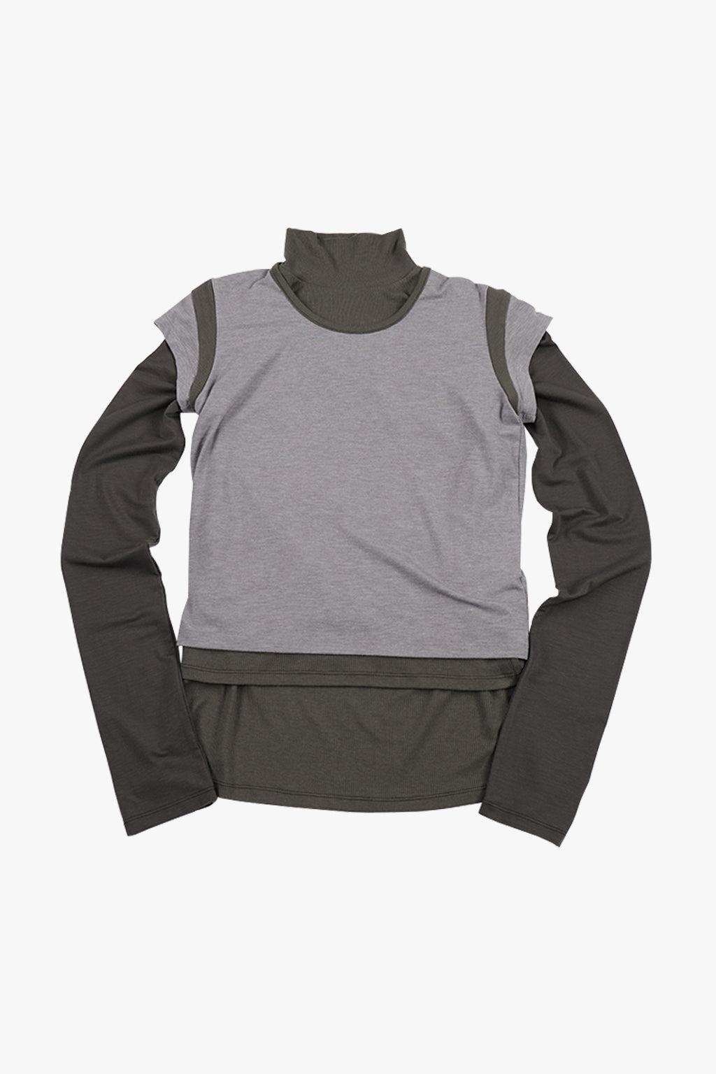 3 IN 1 LAYERED TOP 2 / KHAKI