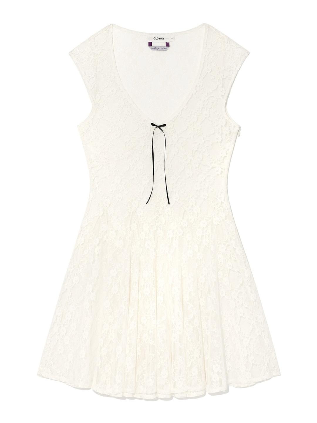 WHISPER LACE MINI DRESS (IVORY)