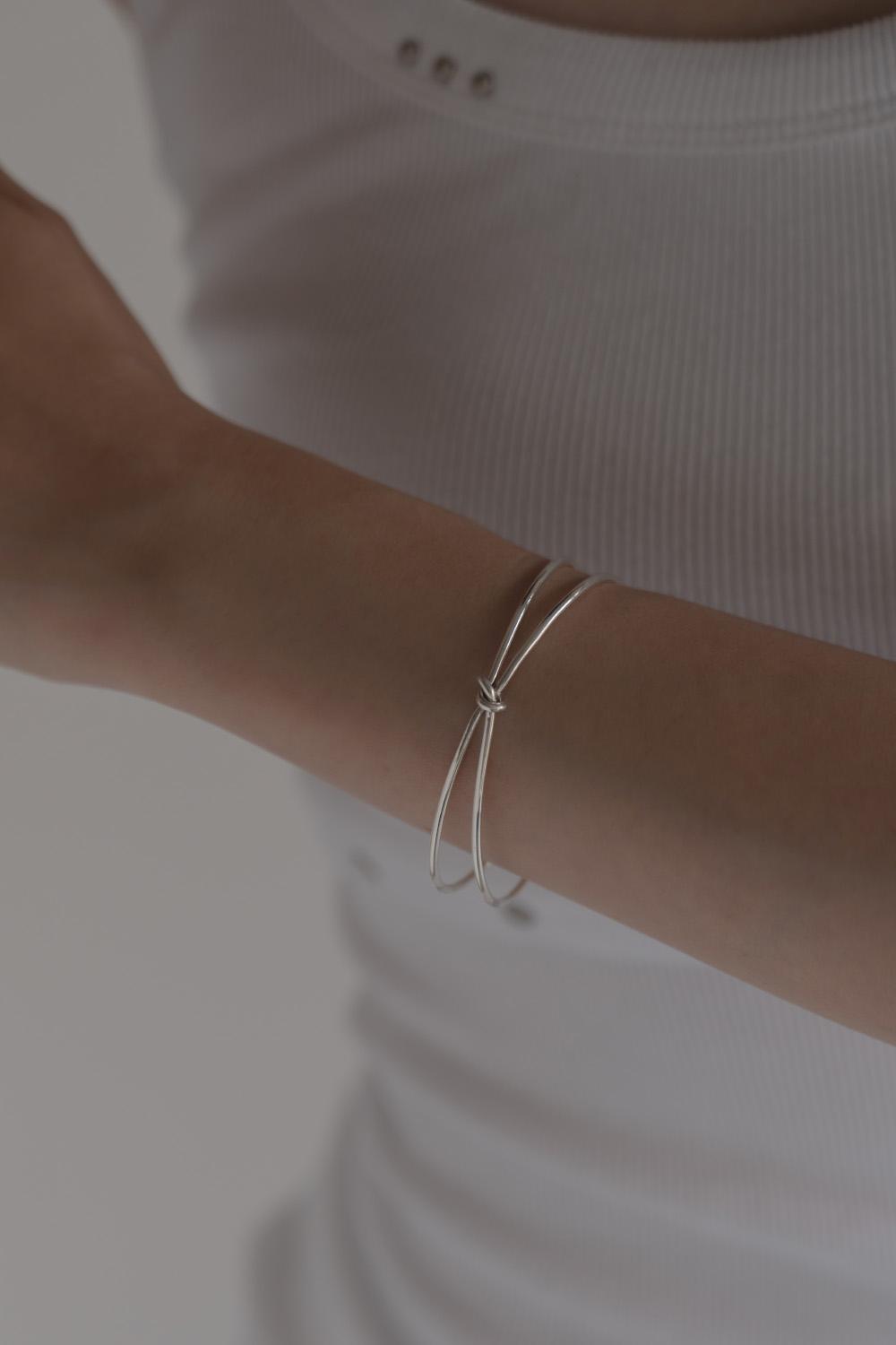 silver925 knot bangle bracelet (2color)