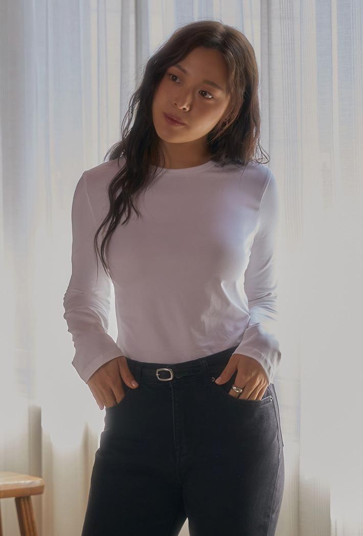 [코튼스판] 라운드넥 긴팔티_SPLWF49G01