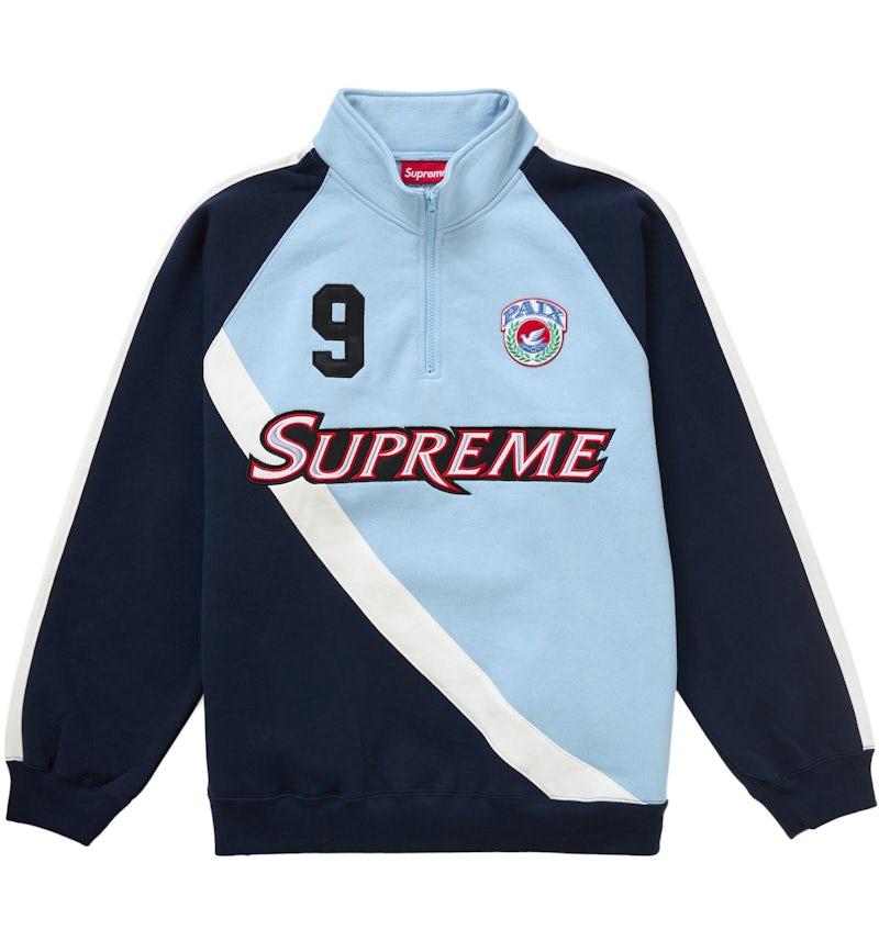 Supreme Equipe Half Zip Sweatshirt Light Blue