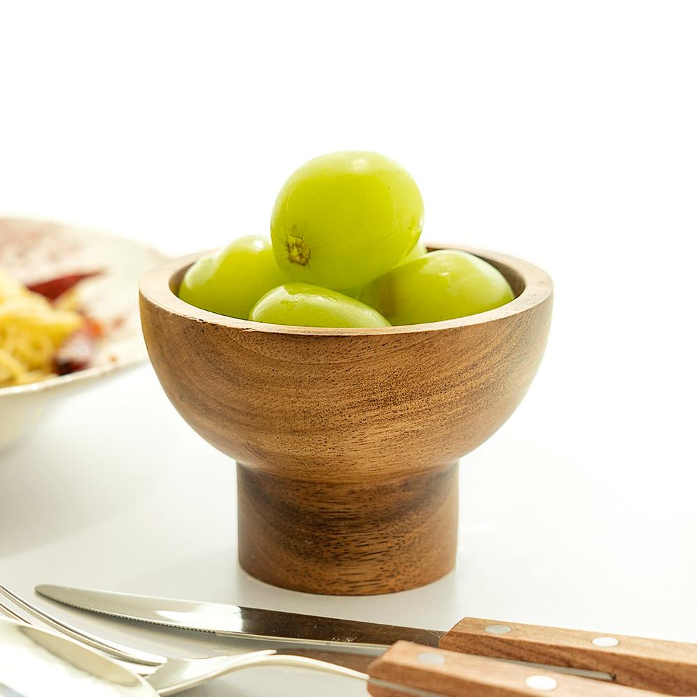 [쿠베르] 우드 디저트 굽 볼, 요거트 그릇 카페 아포가토 잔 아이스크림 컵 미니 찬기