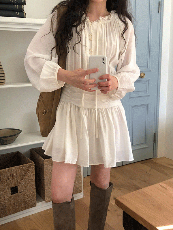 스프링콤마 [하객룩] 엘르 플레어미니원피스