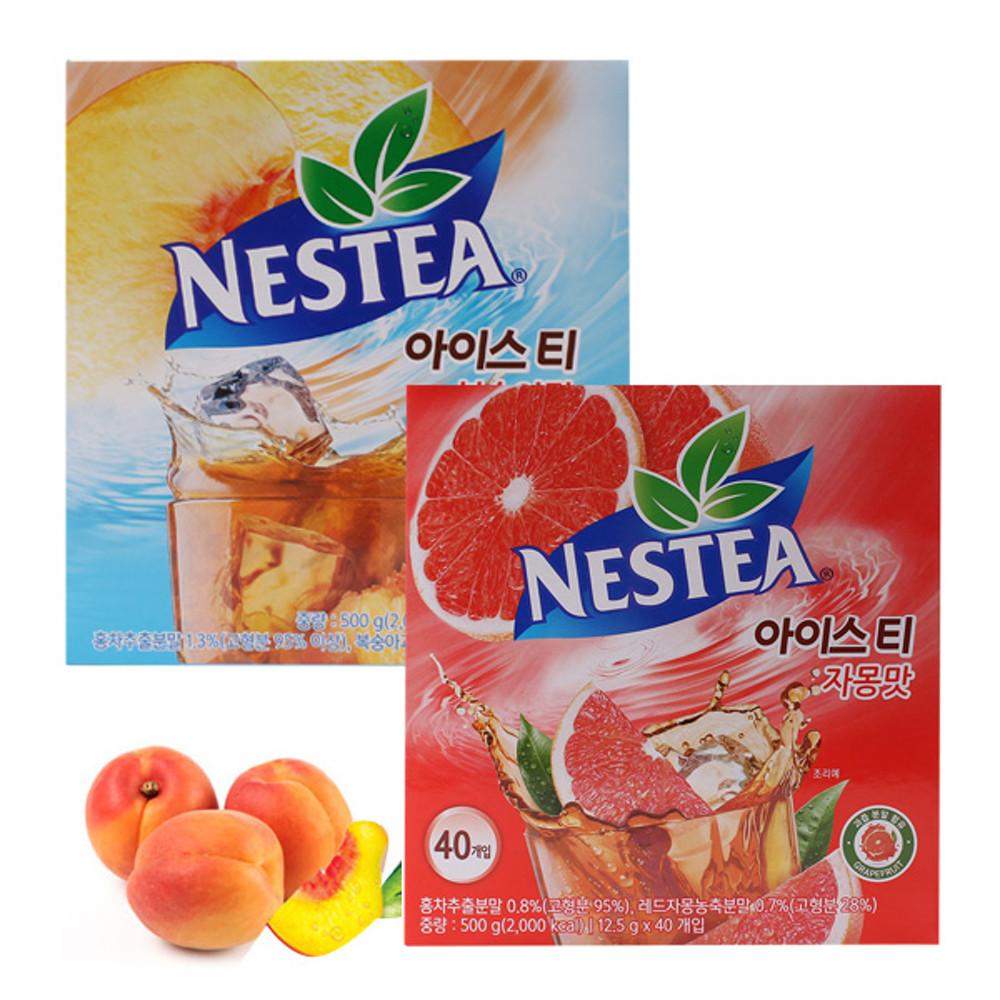 아이스티 네스티 복숭아 자몽 아이스티 스틱 40포 x2개