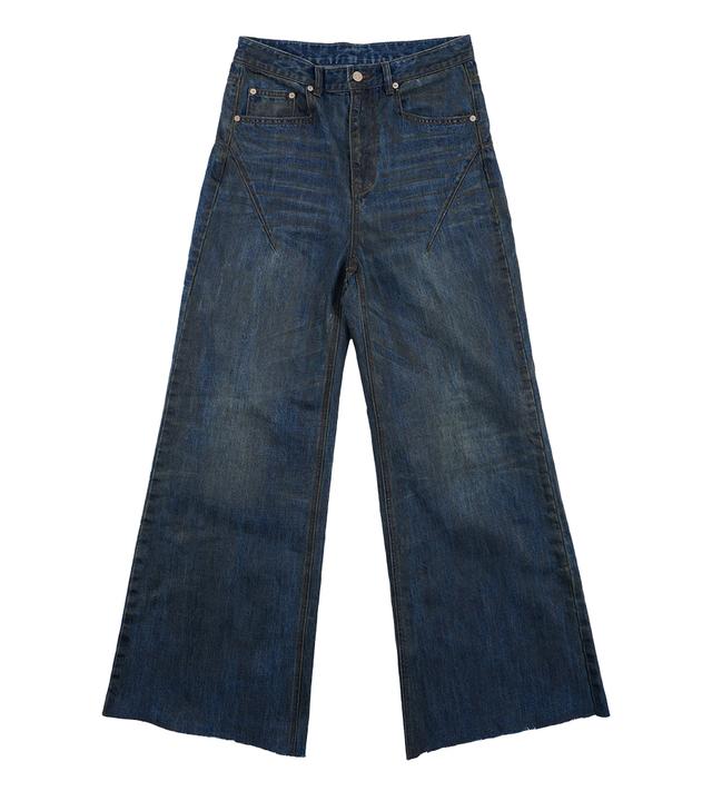 Waxed Wide Leg Denim - Luster Blue