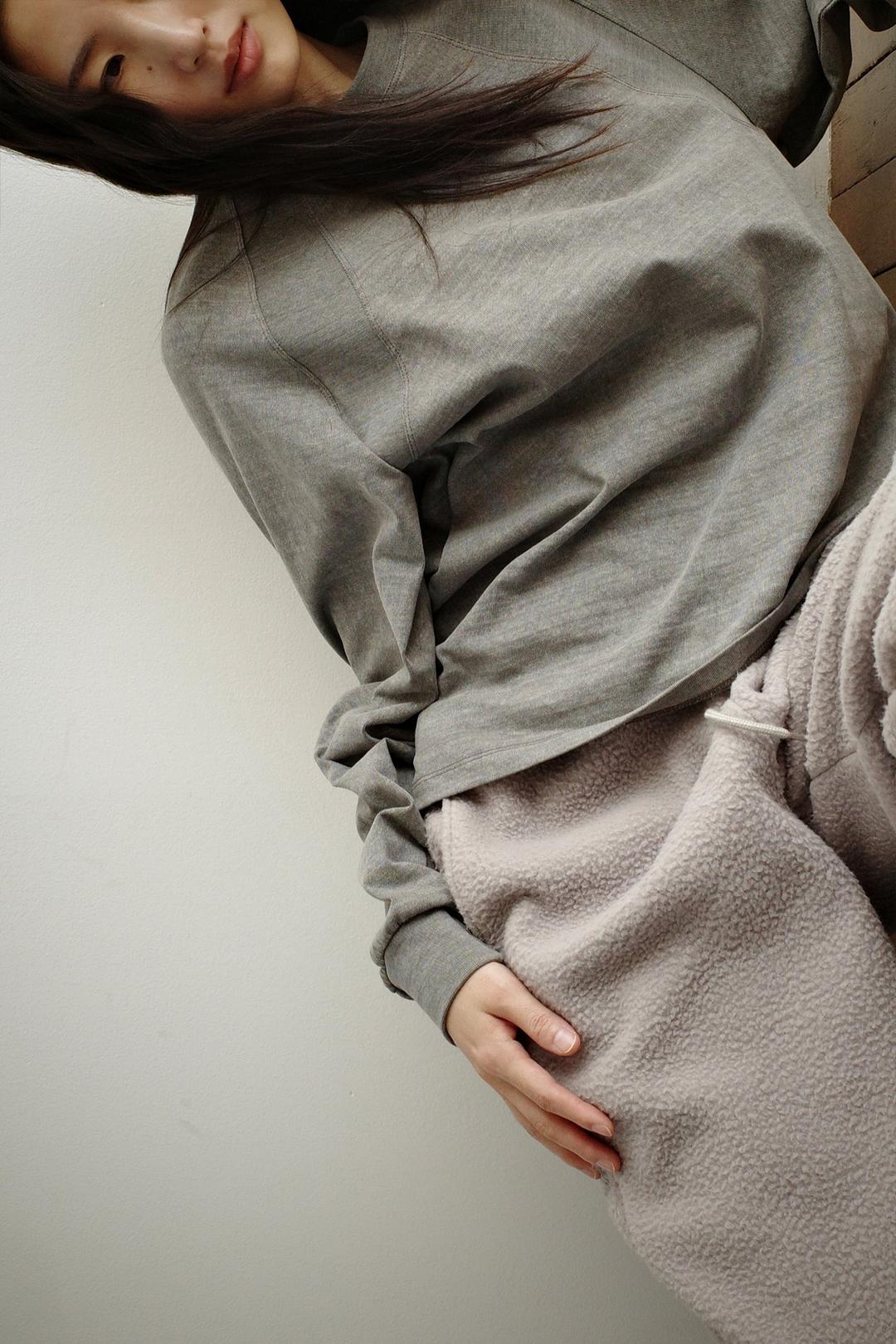 Raglan pigment long sleeve, Grey