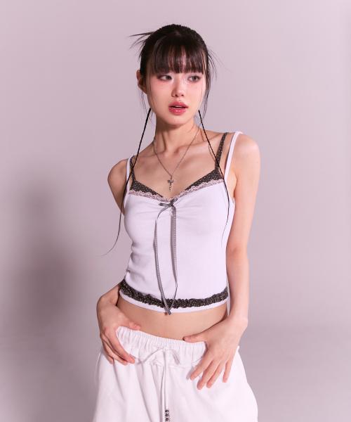 twinkle wrinkle dot sleeveless - white