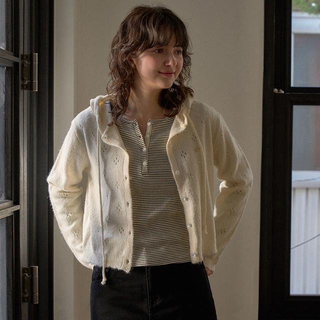 MONA PUNCHING HOOD CARDIGAN_IVORY