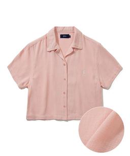 WOMENS CROP LINEN SHIRT PINK