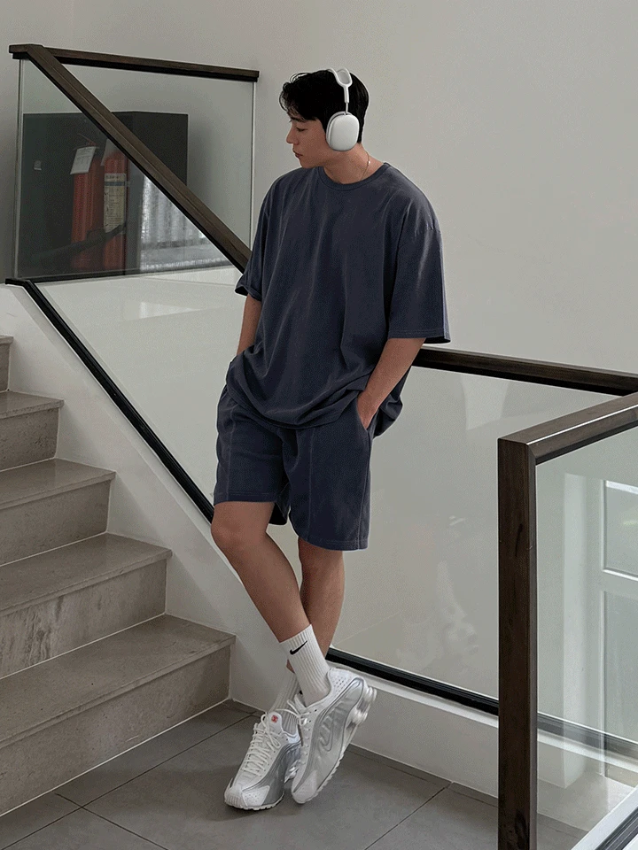 코스타 피그먼트 반팔티셔츠+숏팬츠 셋업