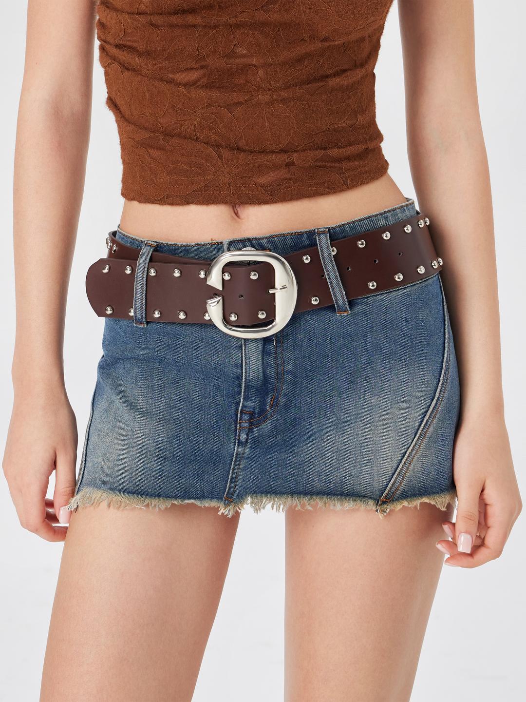 STUD WIDE BUCKLE BELT