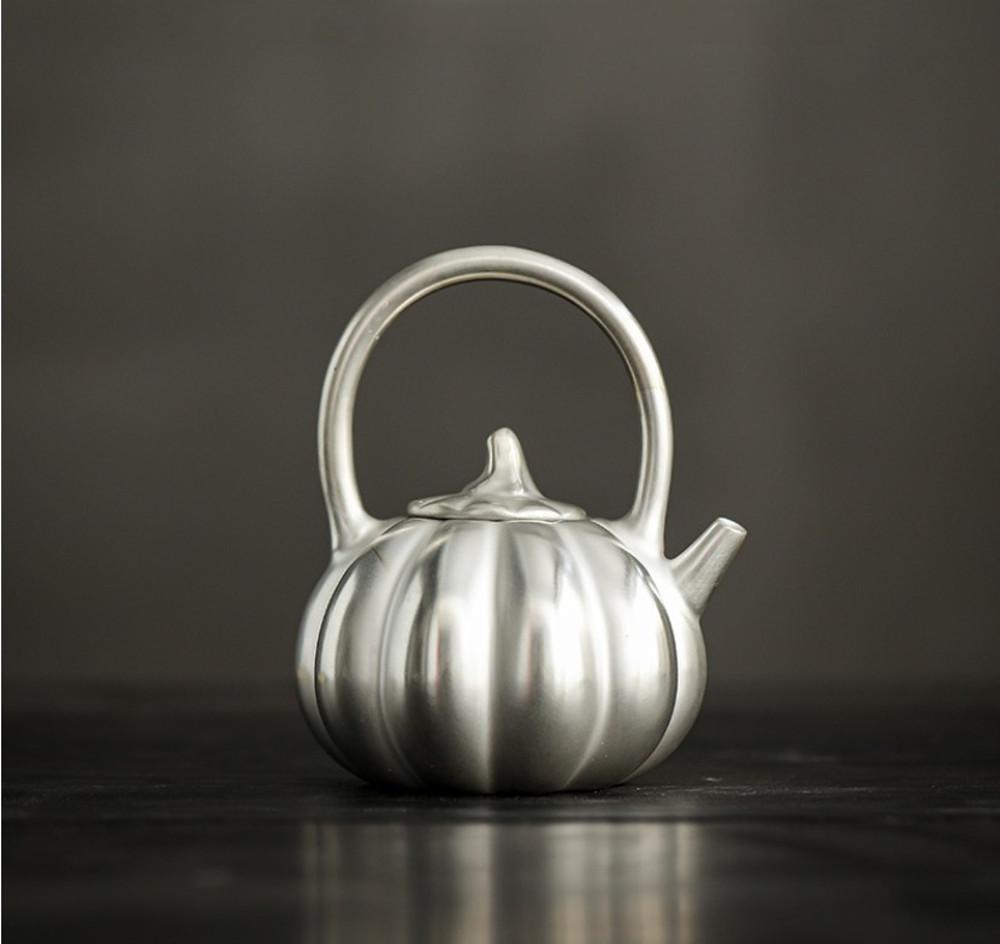은호 은빛 호박 차주전자 실버도금 차거름망 티포트 은공예 인생 다도다기
