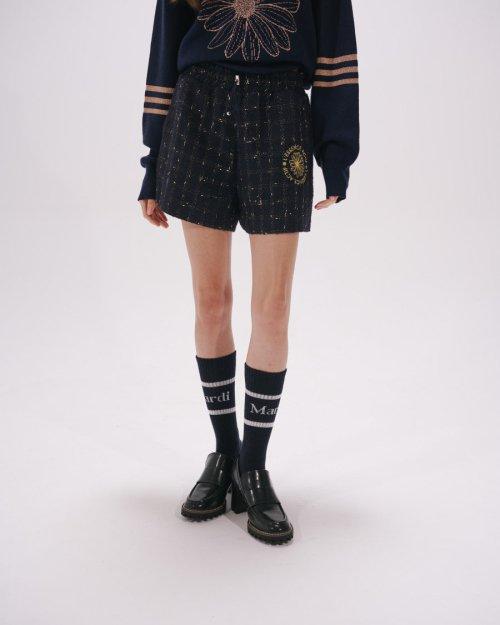 TWEED SHORTS_NAVY GOLD