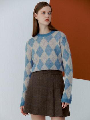 Argyle Mohair knit