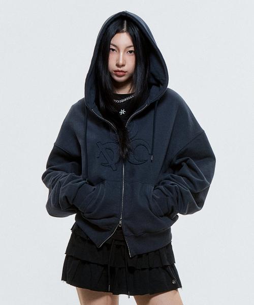 (DUC) Symbol Hoodie Zip-up Vintage Black