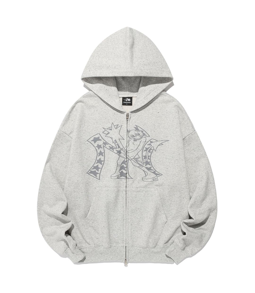 chaos girl hoodie zipup[grey]
