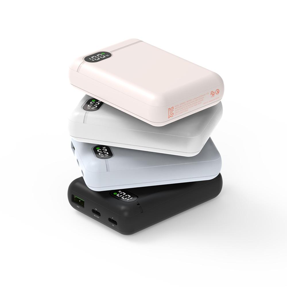 리큐엠 [24년형 리뉴얼! 당일출고🚀]  리큐엠 20W 고속충전 LCD잔량표시 10000mAh 미니 보조배터리 QP1000C