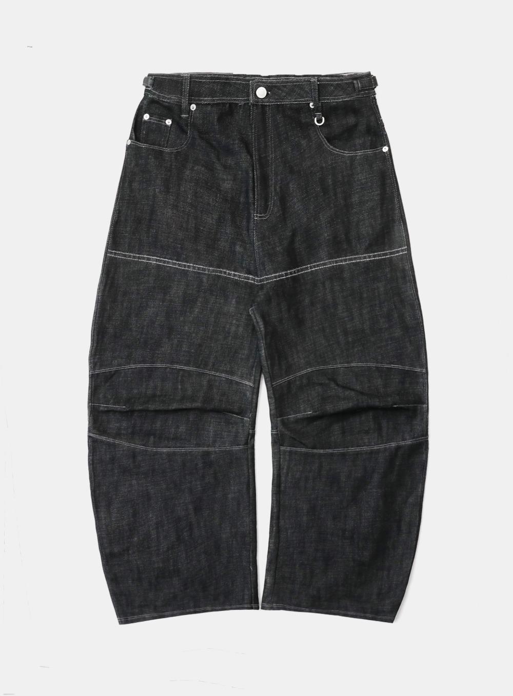 [w-pts25-030] Squad Convex Pants - Denim Black