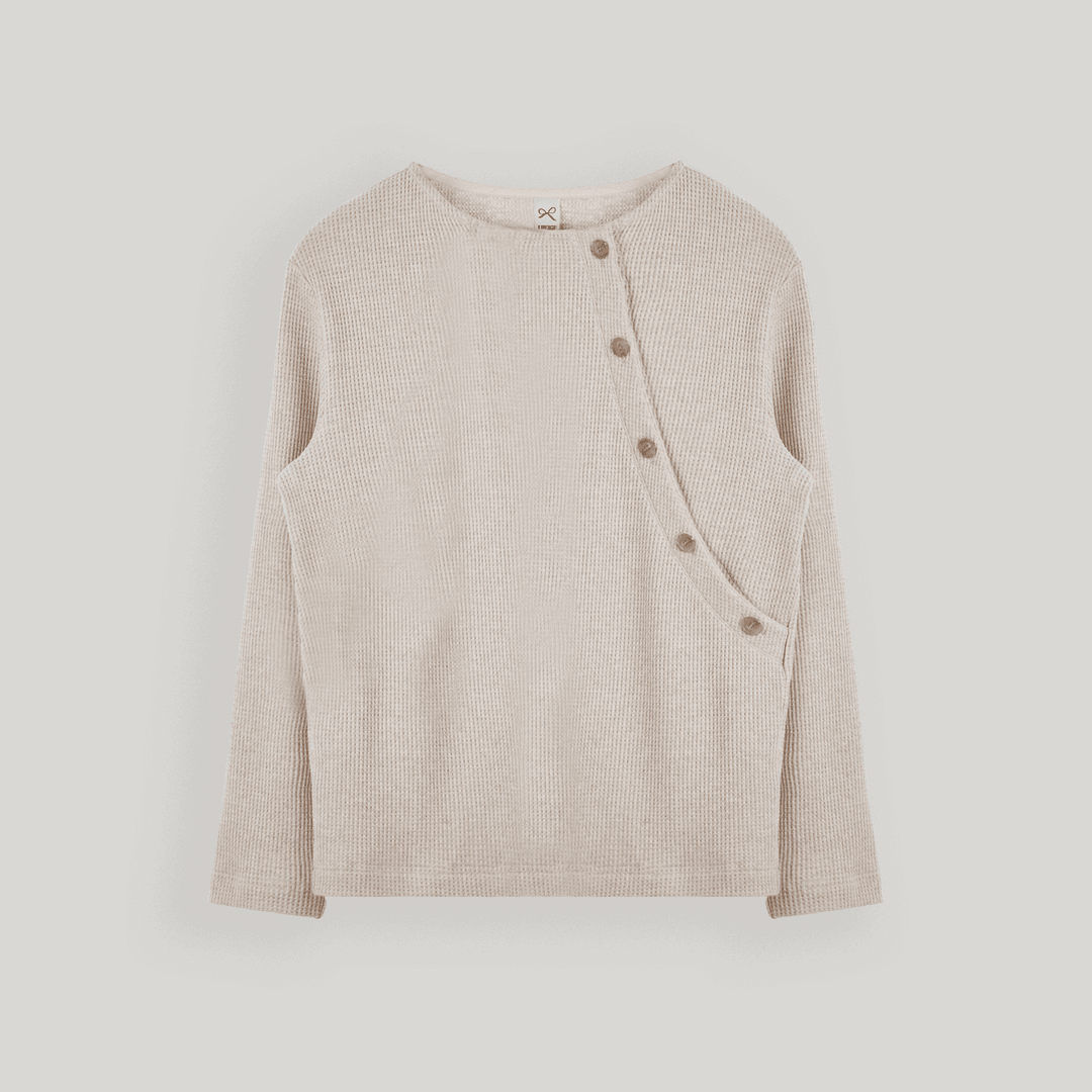Oat Waffle Button Tee