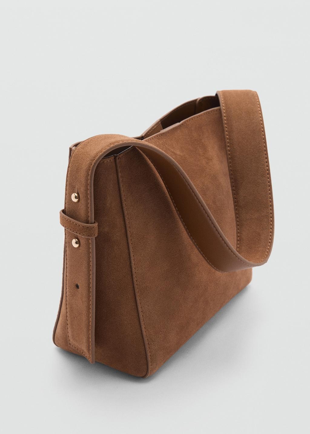 Schultertasche aus Rauleder