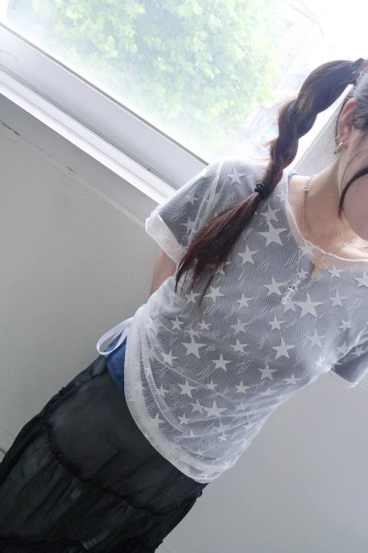 mesh star tee (2color)