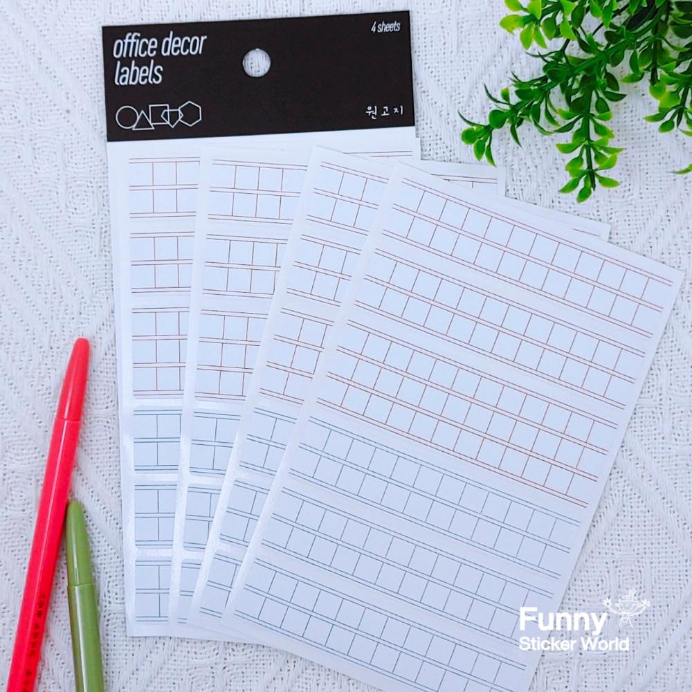 퍼니스티커 팬시 라벨 스티커 오피스데코 VP-001 원고지 종이 스티커