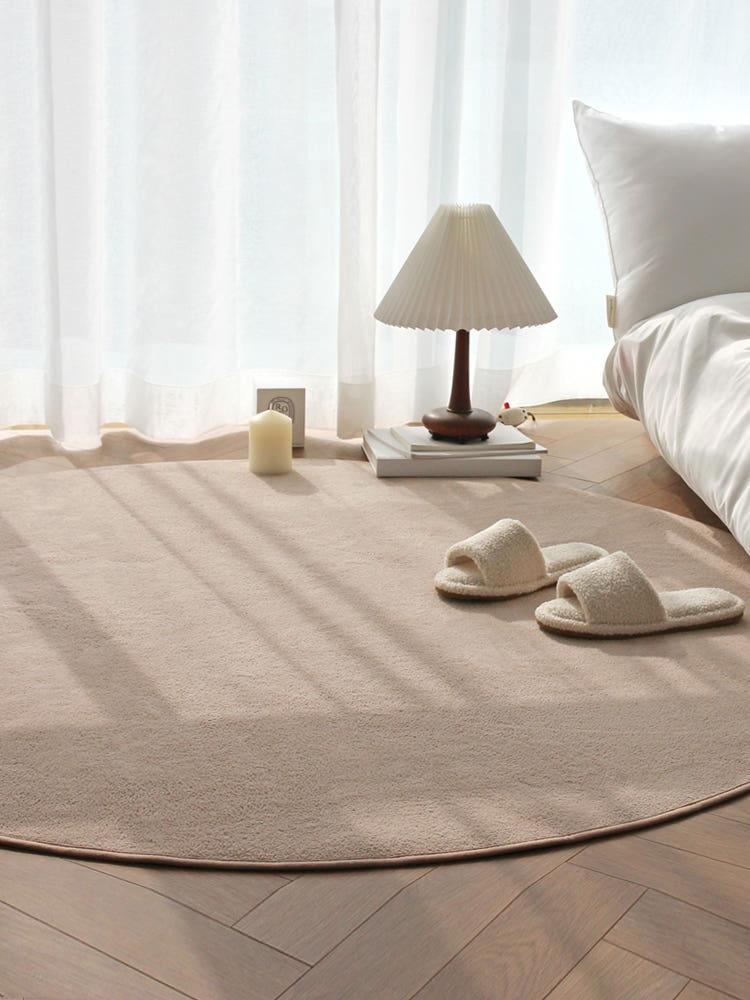 로망스 물세탁 사계절 심플 단모 거실 침실 원형 러그 100x100cm