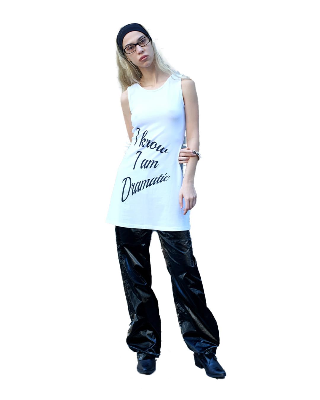 LETTERING DRESS, OFF WHITE