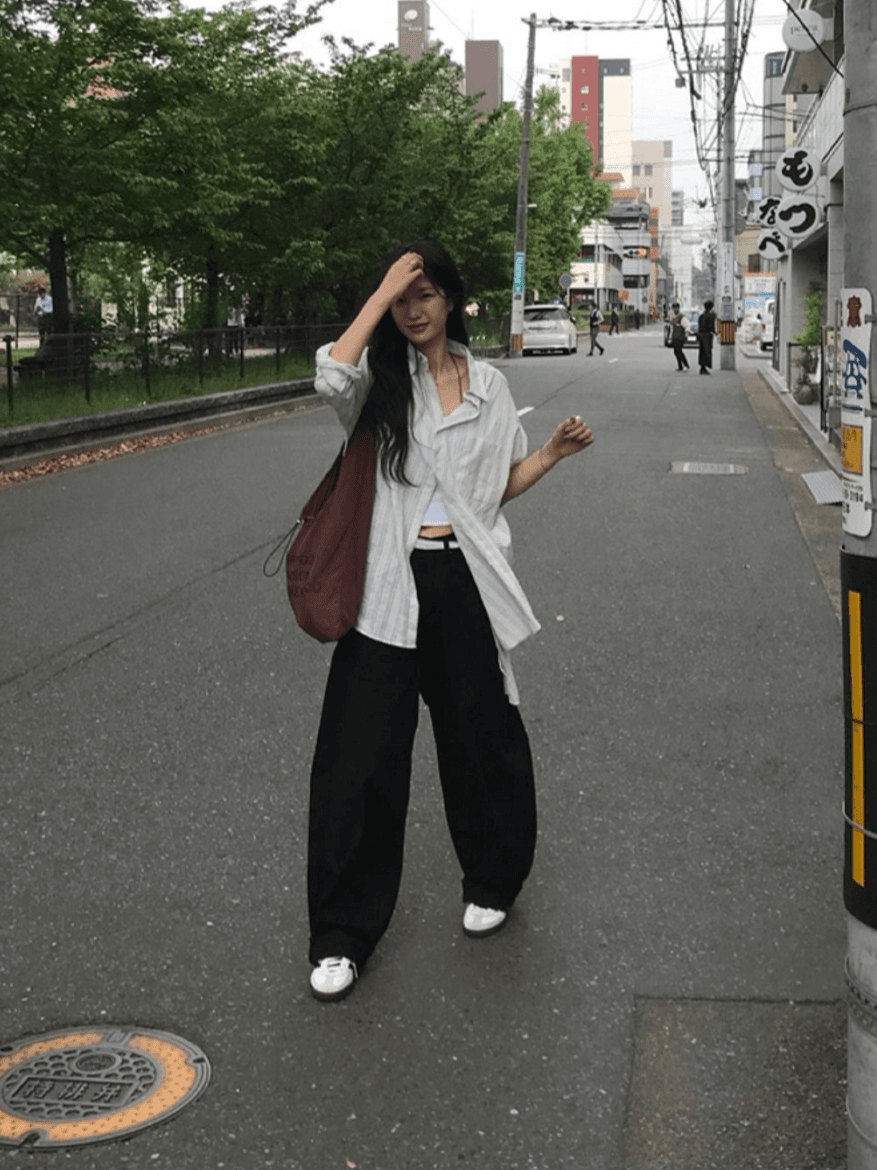 원그린 (여름바지) 카밍 썸머 벌룬핏 와이드 면팬츠