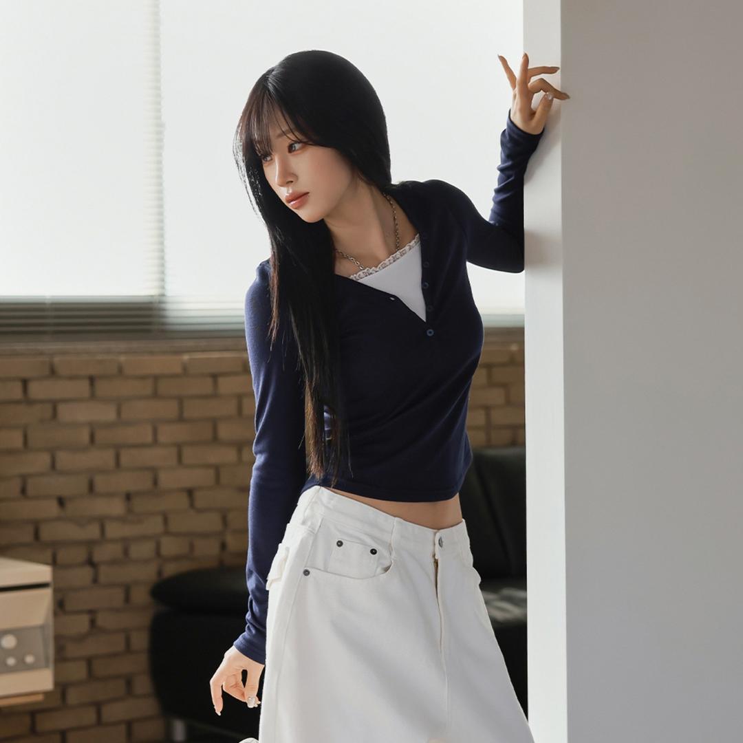 바이너리원 카미아 레이스 티셔츠