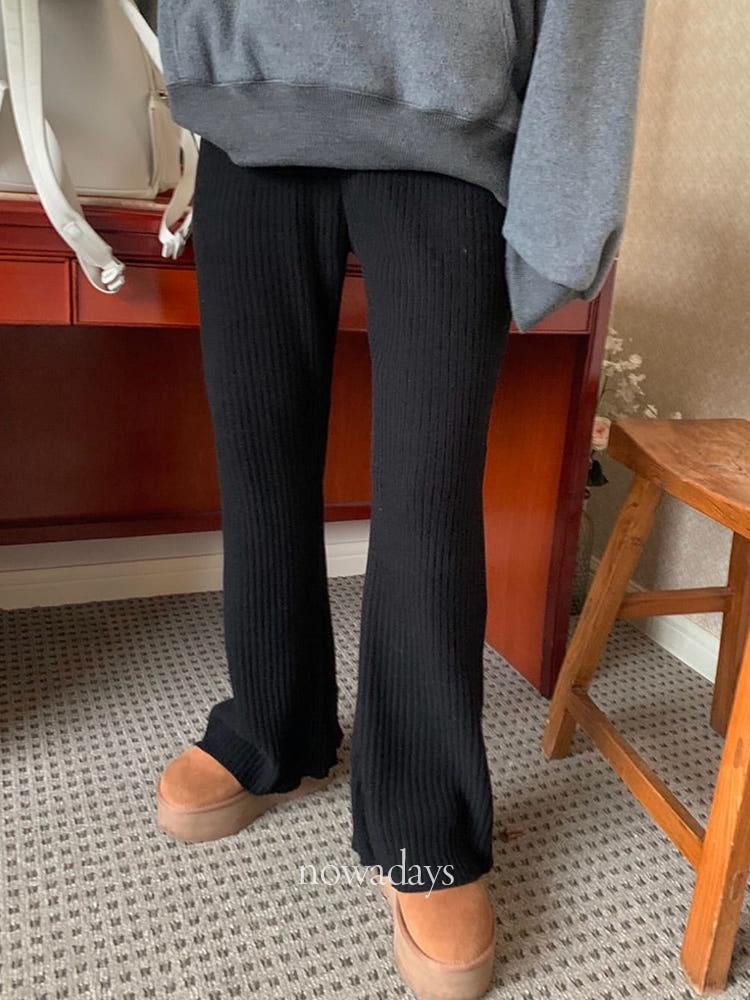 pyt 프리티영띵 로코 골지 기모 팬츠 코튼 밴딩 일자 바지 (2col)