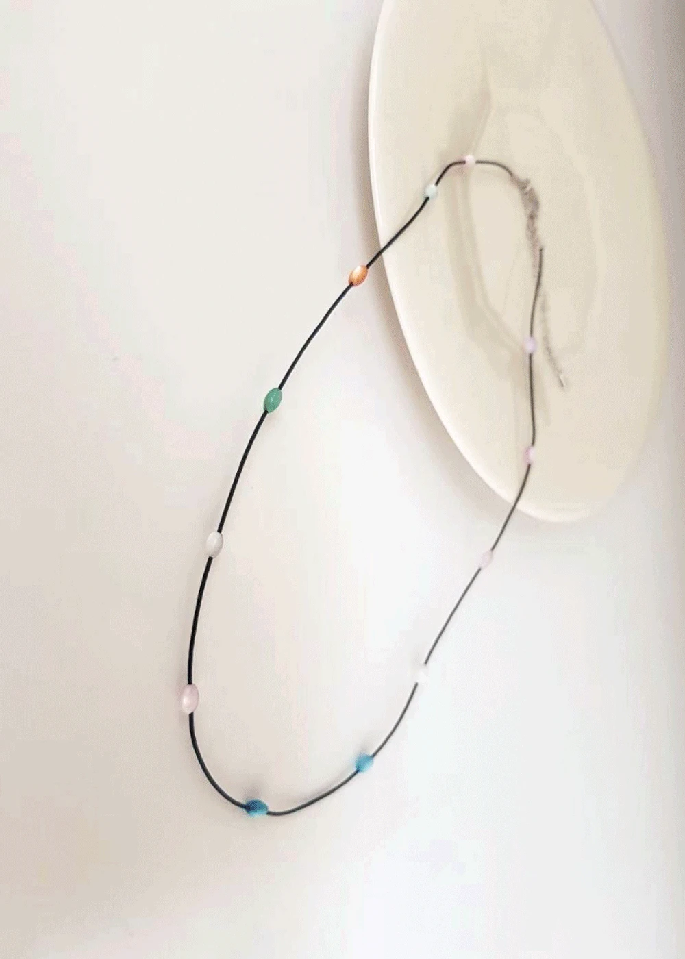 Rainbow pearl necklace