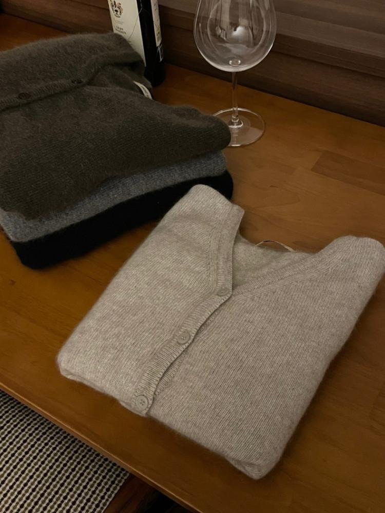 (네이비 당일) 퍼스트런 라쿤 브이 가디건