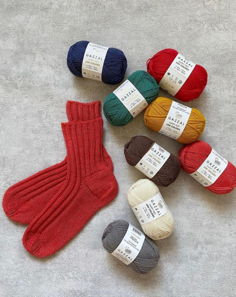 가잘 해피피트 유니컬러/ 양말실 메리노실 유럽수입실 코바늘 뜨개실 유아용실